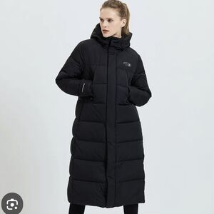 TIGER FORCE Black Women's Large Winter Parka Coat Long Puffer Jacket